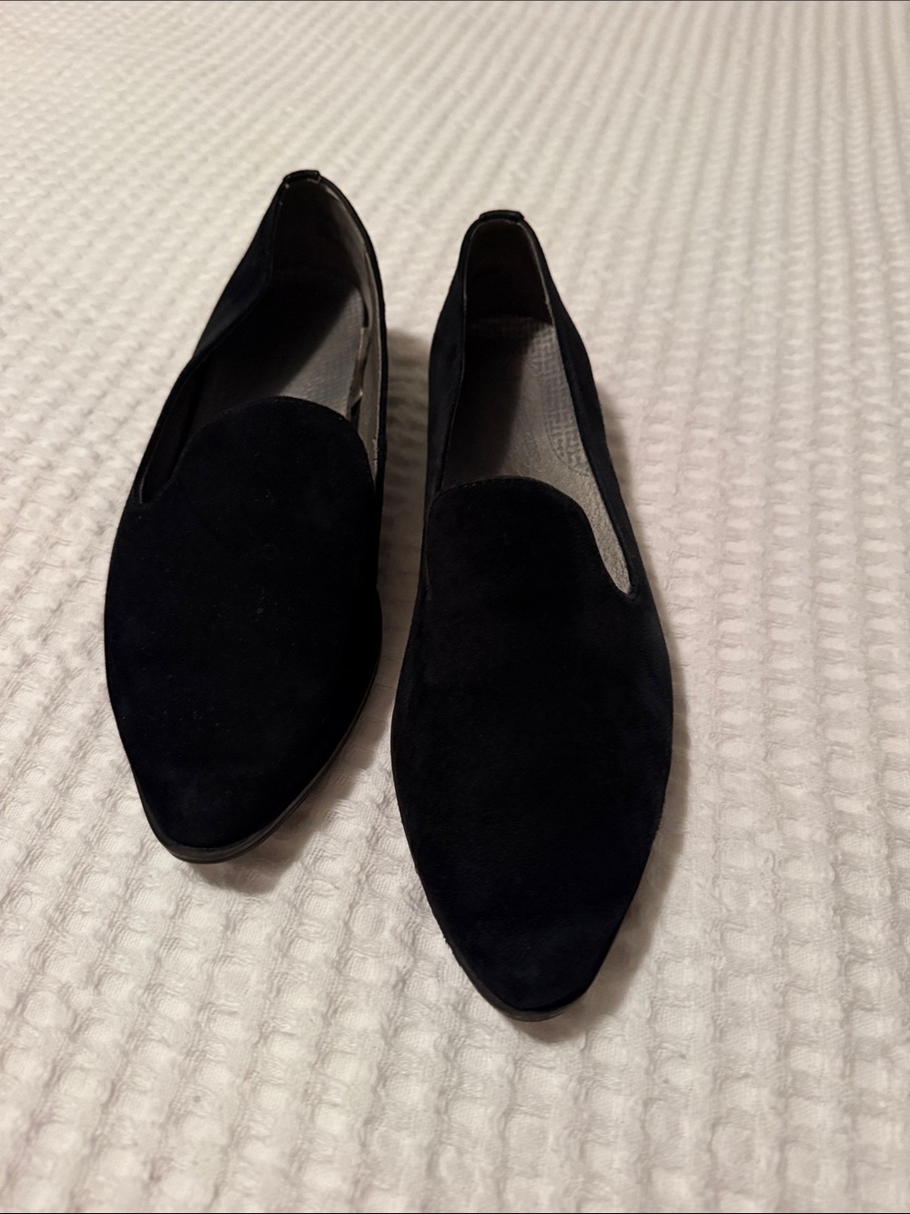 Women's Black Suede Slip-On Loafers